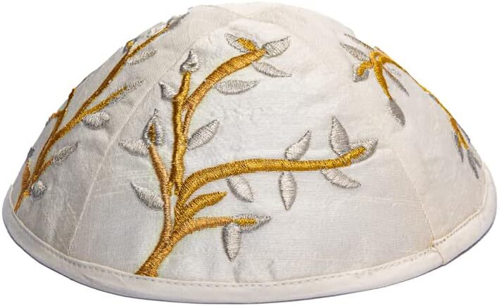 Yair Emanuel Kippah - Embroidered - Tree of Life - Gold