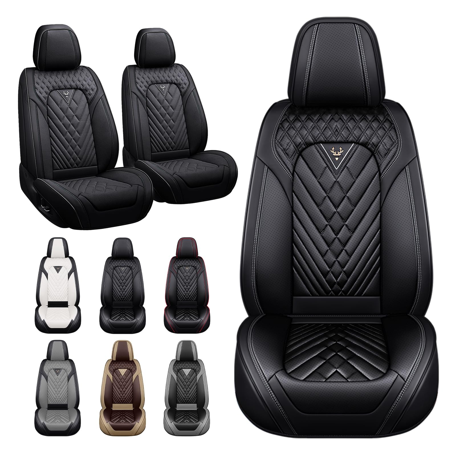 Seat Covers Mazda6 2004-2021 2-Seat Leather Airbag Compatible Black