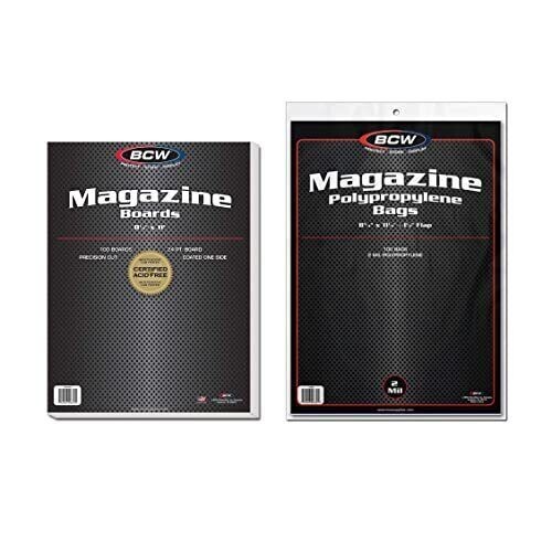 BCW Magazine Bags And Boards (100 pack) Acid Free - Archival Magazine Storage