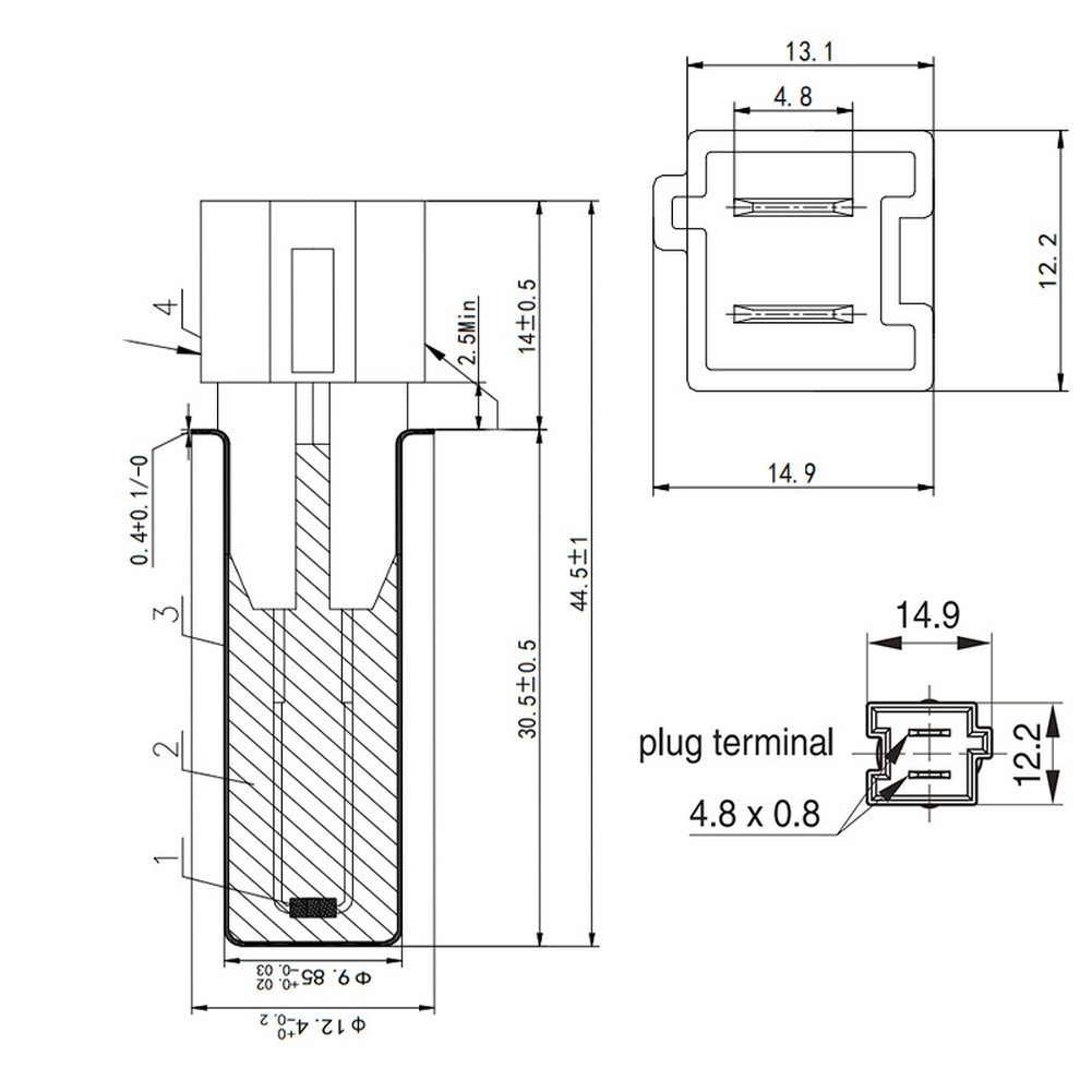 Black Plastic Temperature Sensor with Screw Mount for Washing Machine Use