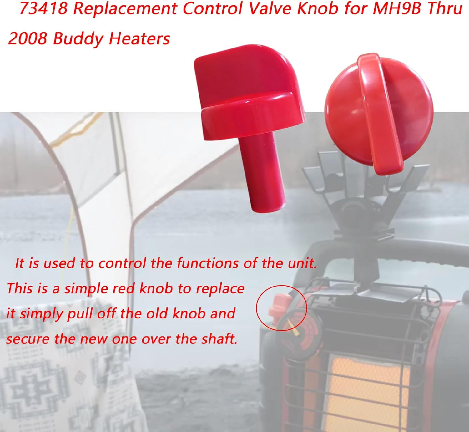Replacement Control Valve Knob for MH9B Buddy Heaters, 2-Pack