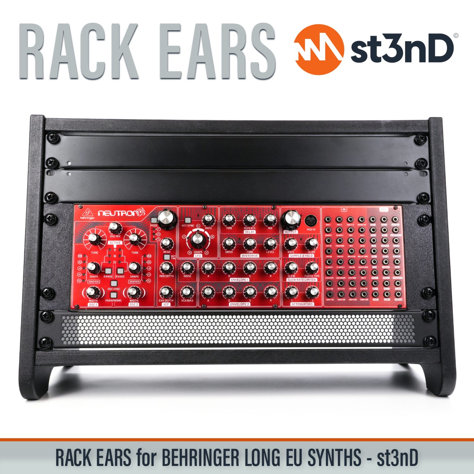RACK EARS for BEHRINGER 80HP EURORACK CASE SYNTHS (Neutron / Pro-1 / K-2 /