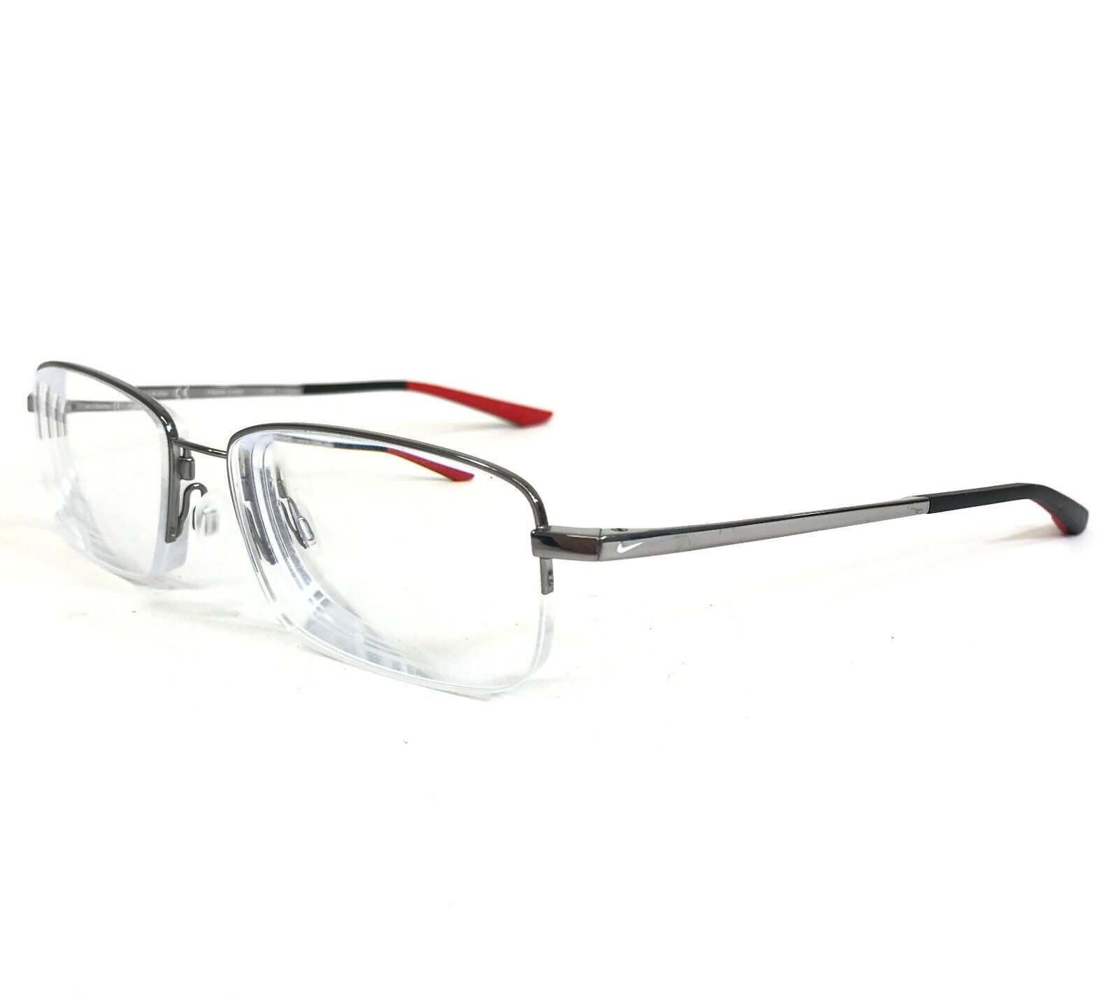 Nike Eyeglasses Frames 4306 073 Black Red Silver with Flexon Bridge 56-18-145