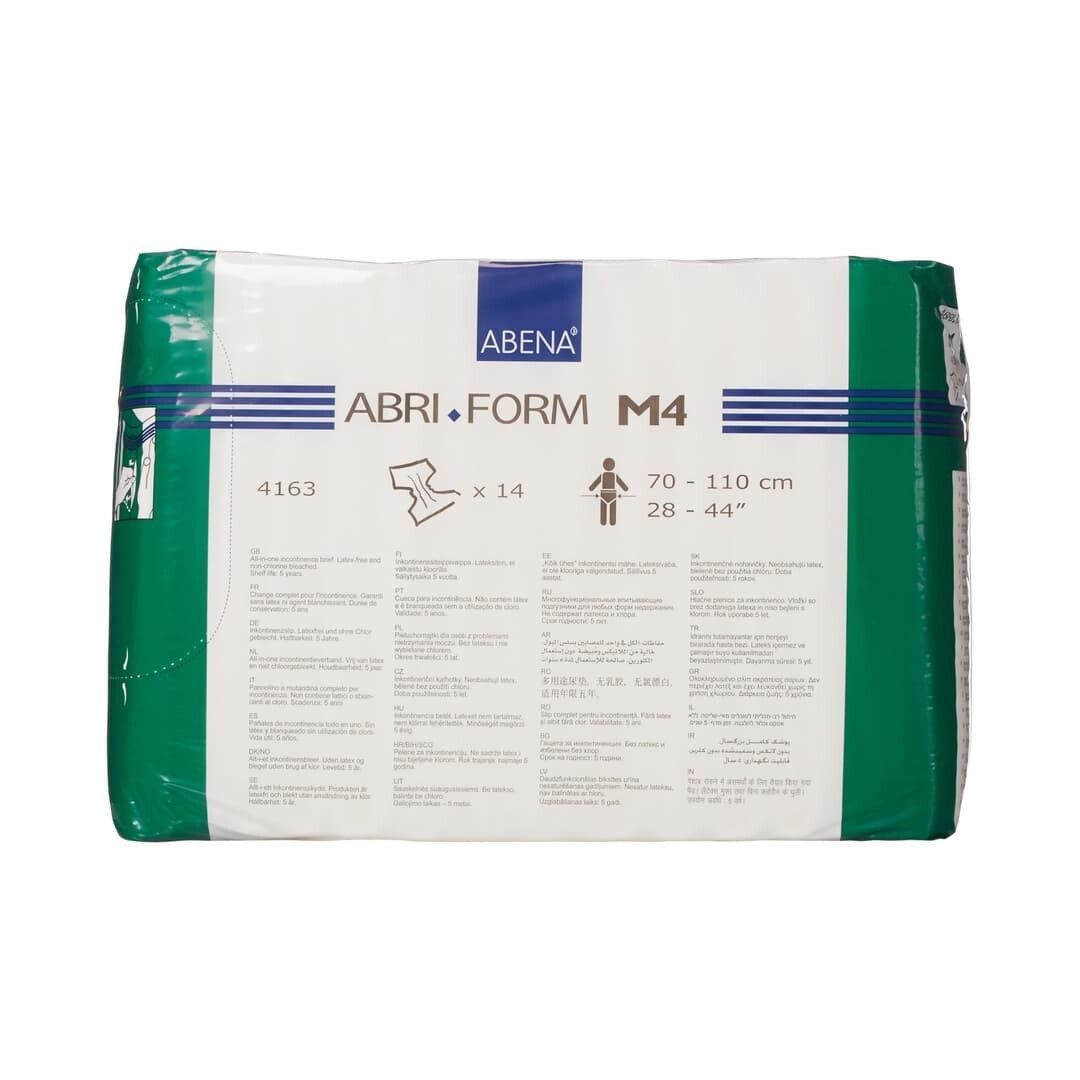 Abena Abri-Form M4 Plastic Back Incontinence Brief 4163 14 Ct(Limit 1 per order)