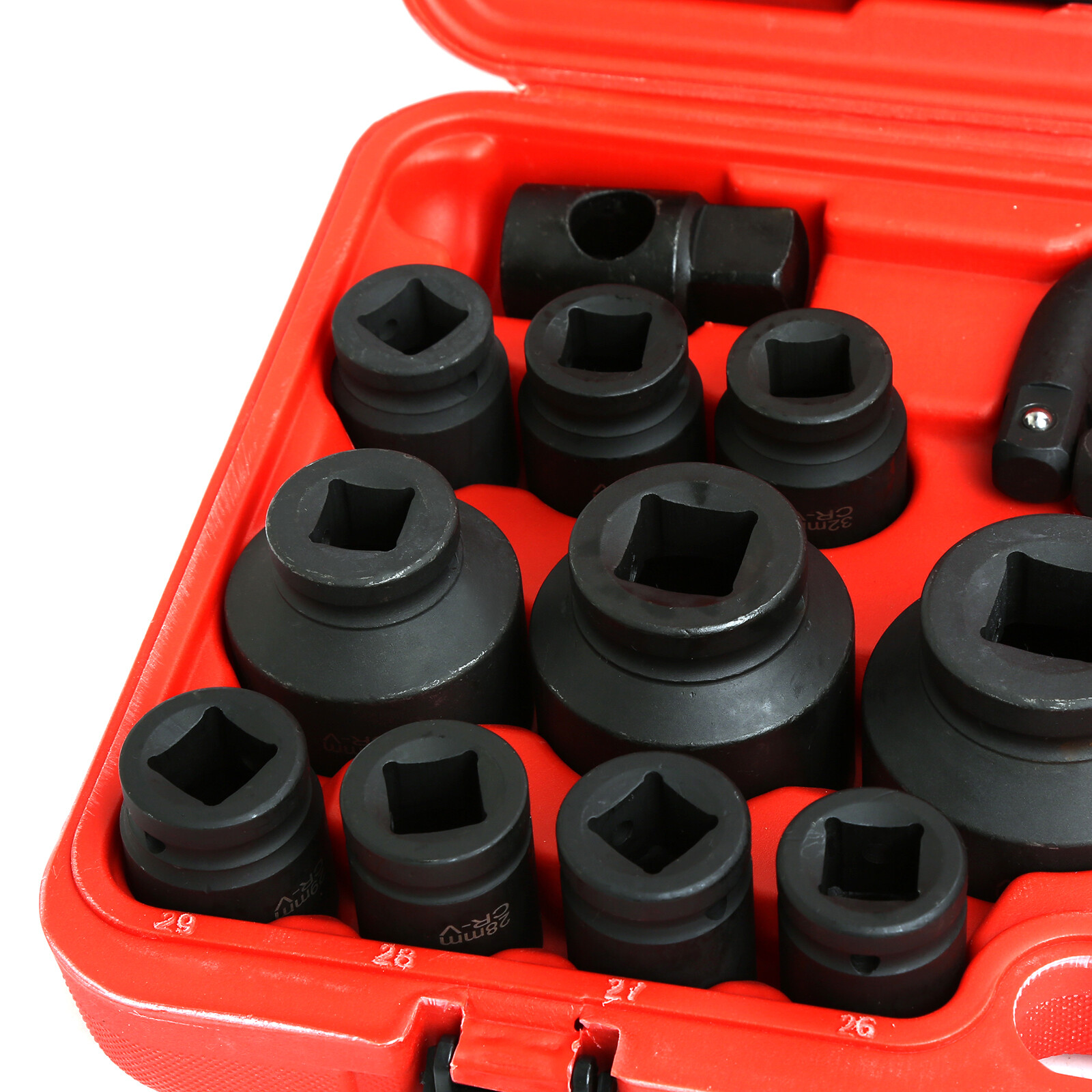 3/4" Dr Metric Impact Socket Set 21mm to 65mm 27PC Shallow Assortment Socket Set