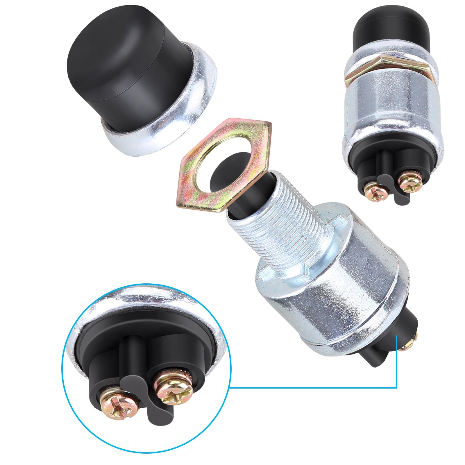 For Car Boat Track Waterproof Switch Push Button Horn Engine Start Starter 12V
