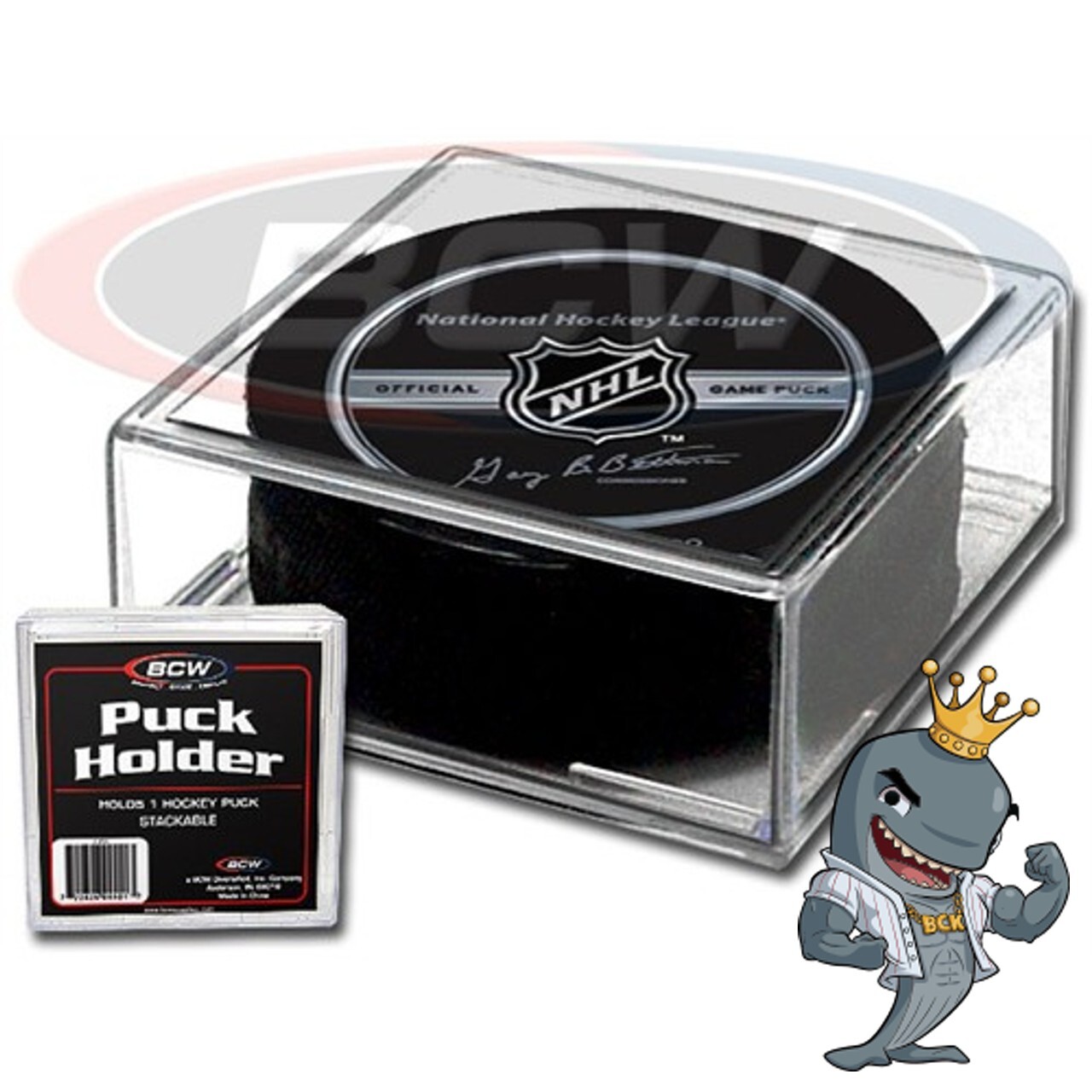 (6 Pack) BCW Hockey Puck Square Stackable Regulation Size Lot of 6 FREE SHIP
