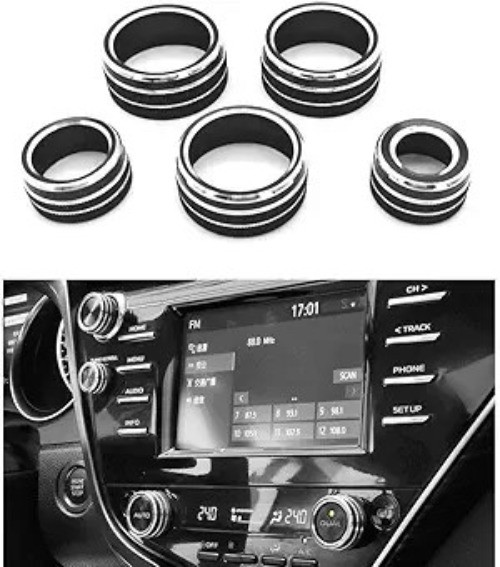 5pcs Center Console AC Air Conditioning Radio Audi Color: BlackSize: 2018-2020