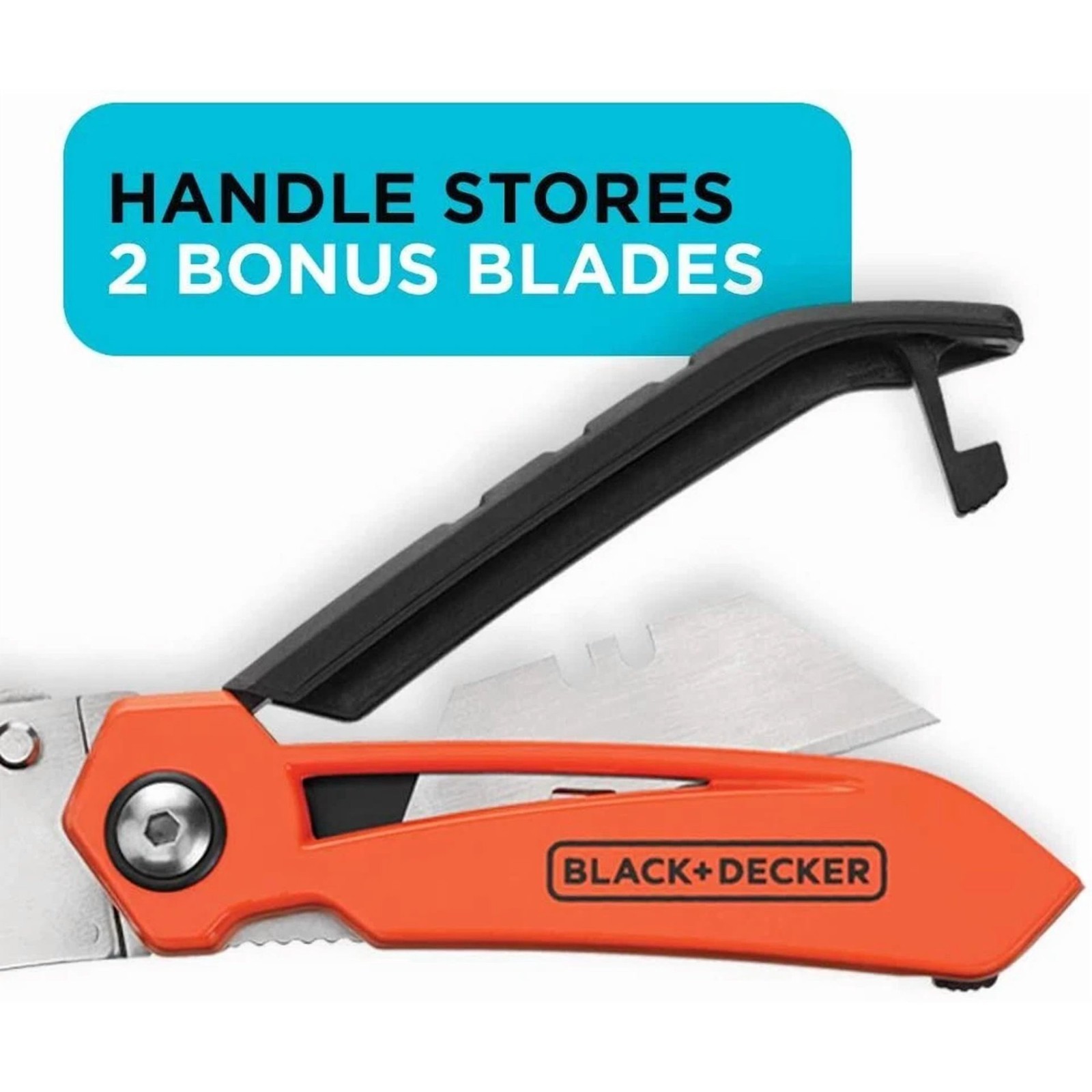 Folding Box Cutter (2-pack) Utility Pocket Knife with Blade Storage BDHT10002RP