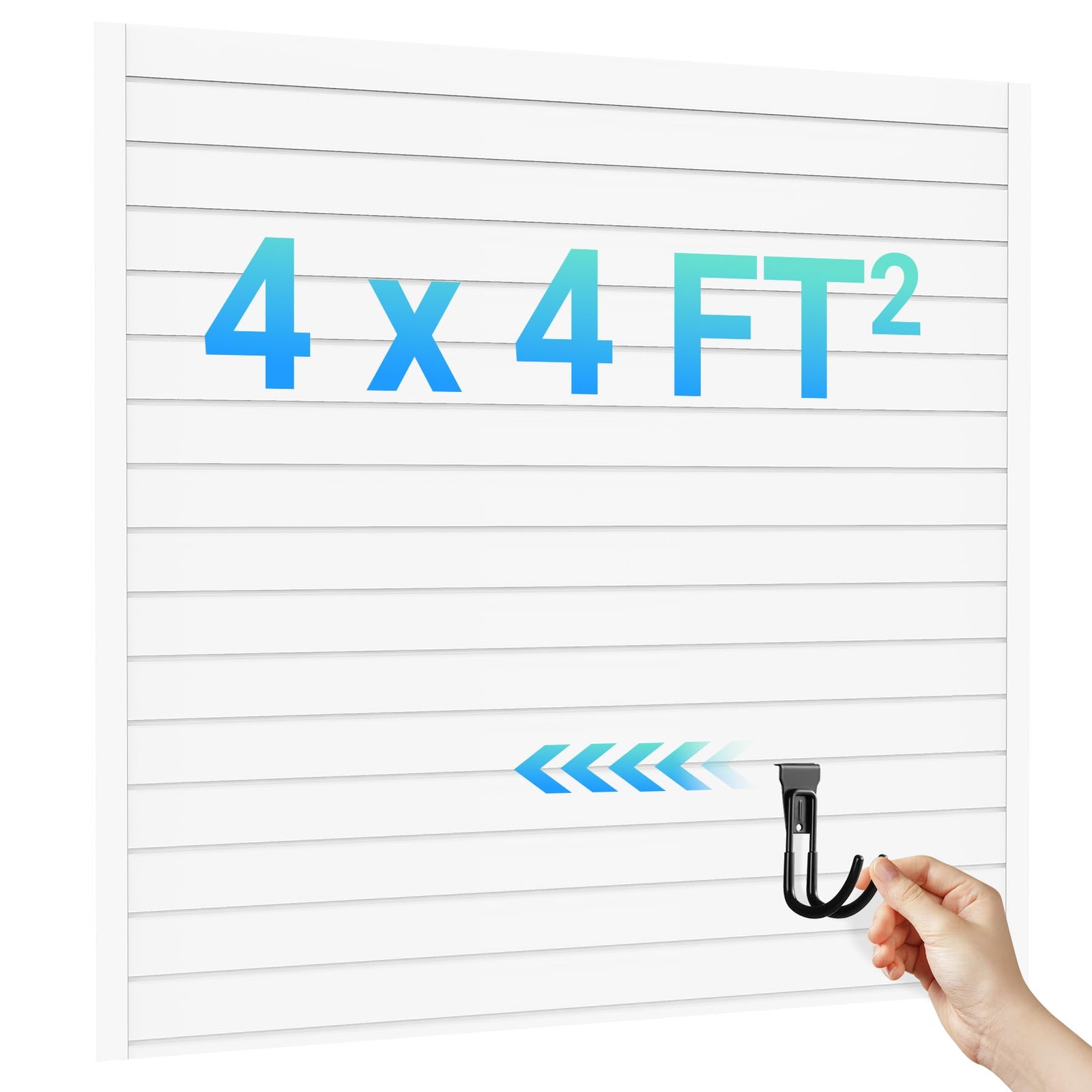 Slatwall Panel 4FT x 4FT, PVC Slat Wall Storage System, Waterproof, Durable& ...