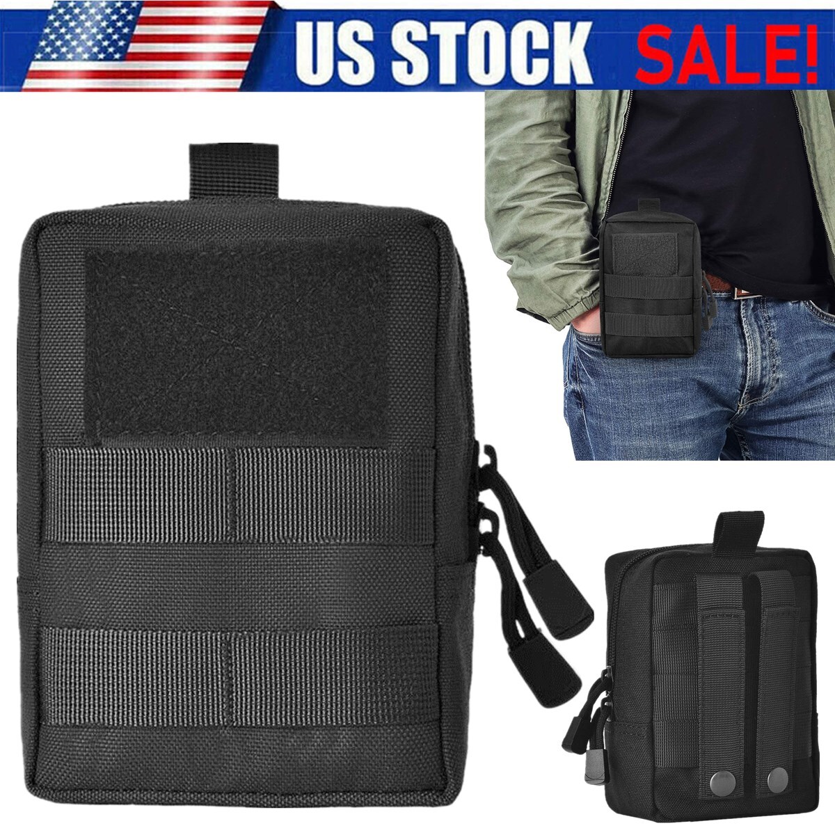 Depring Compact Utility EDC Waist Bag Pack Outdoor Molle Pouch Belt Tools Case