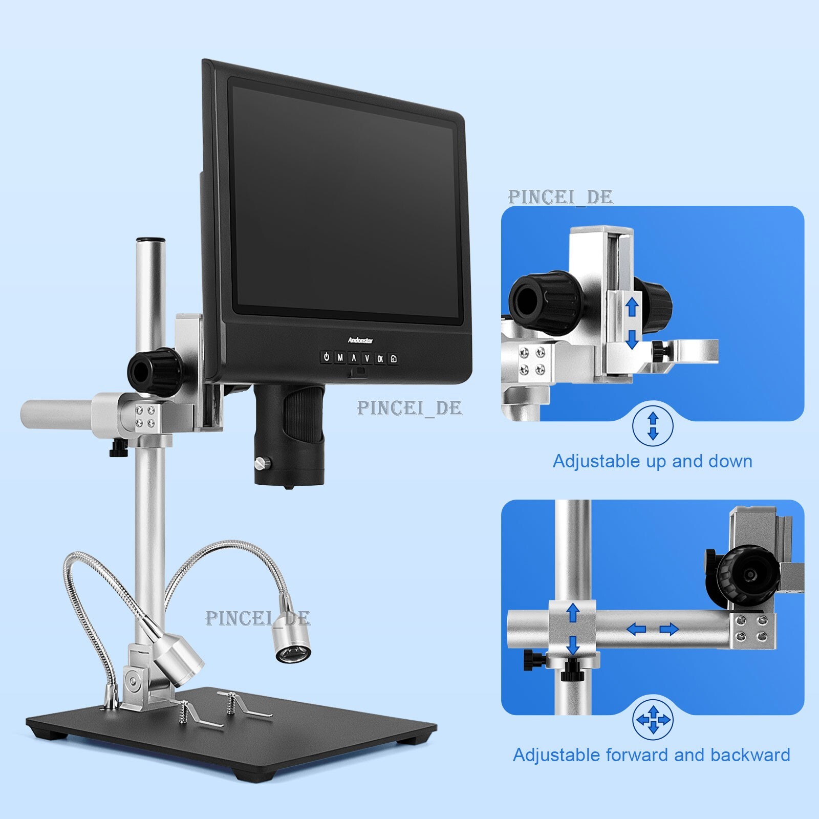 Andonstar AD249-M WIth LCD Screen Digital Microscope for Electronics Soldering