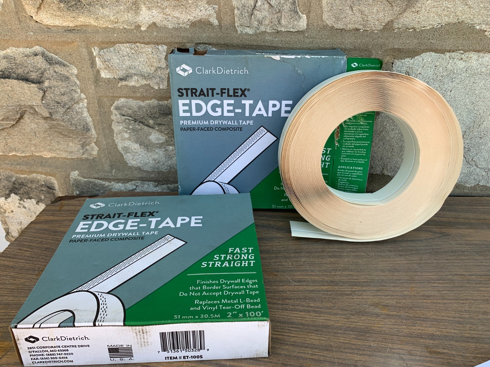 Two Pack Clark Dietrich Strat-Flex Edge Tape 2"X100' Foot Paper Drywall Tape