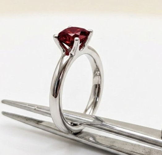 5.00 CT Certified Round Cut Red Diamond Ring, Tariffs FREE & Matching Studs.