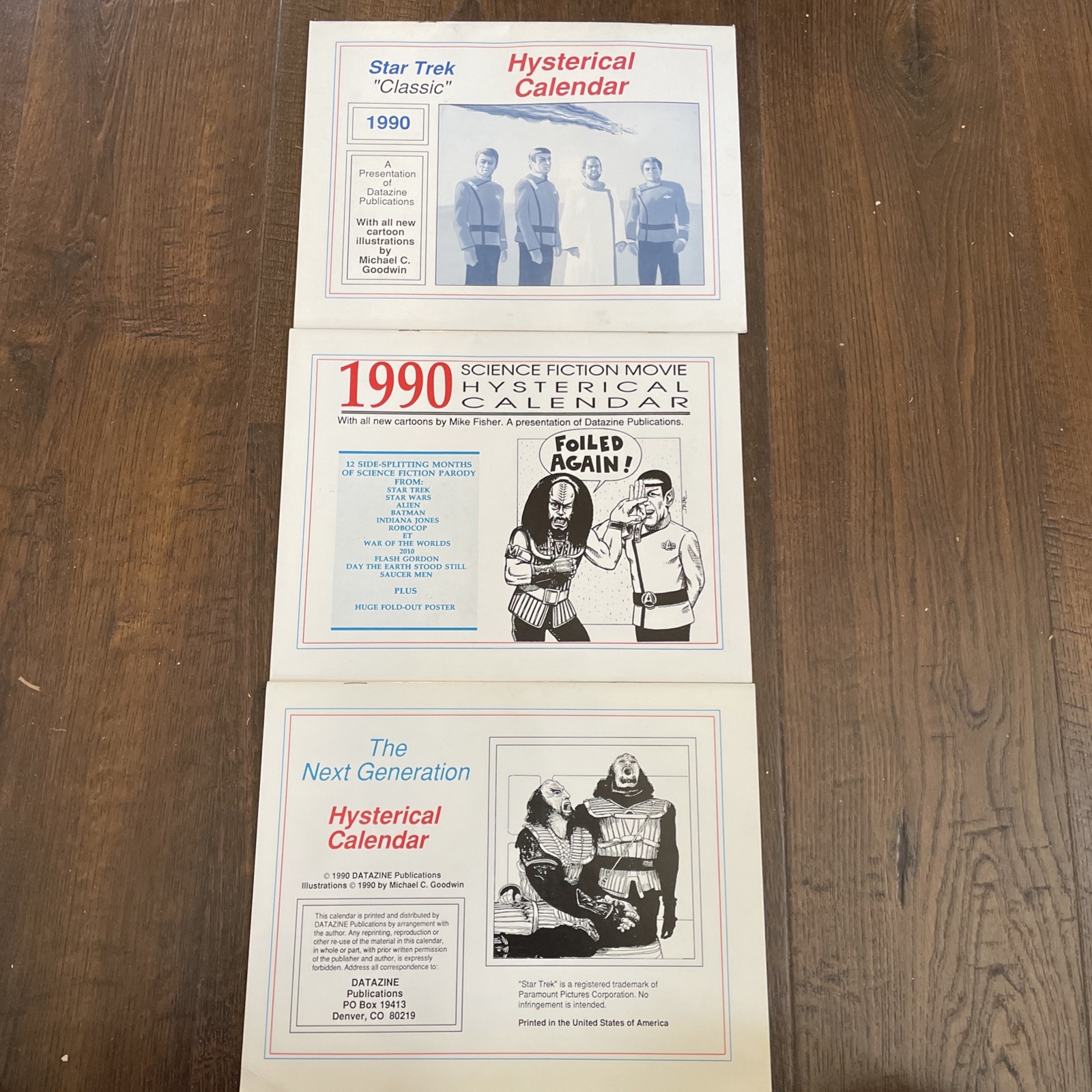 Star Trek - 3 Hysterical Calendars:  Collectible & Vintage - Original & TNG
