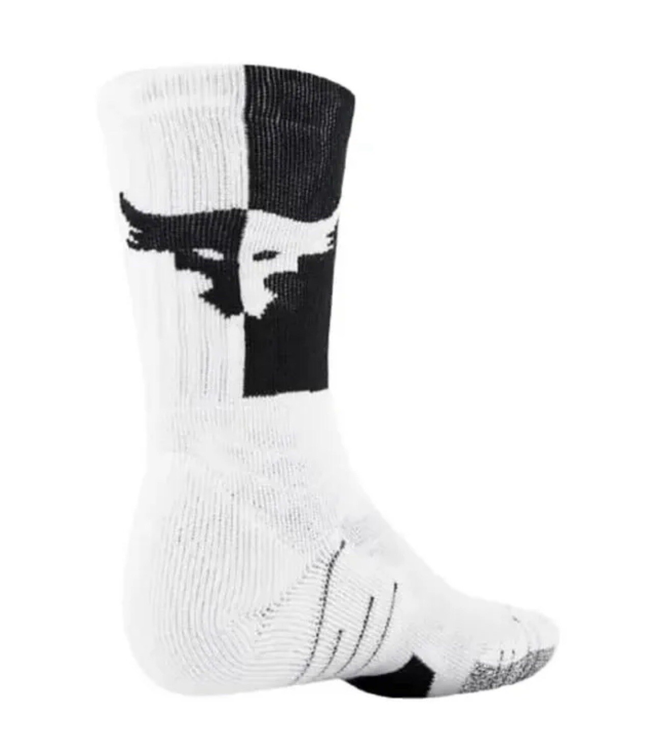 Under Armour Project Rock PLAYMAKER Crew Socks White Black Men’s L 8.5-13 $20