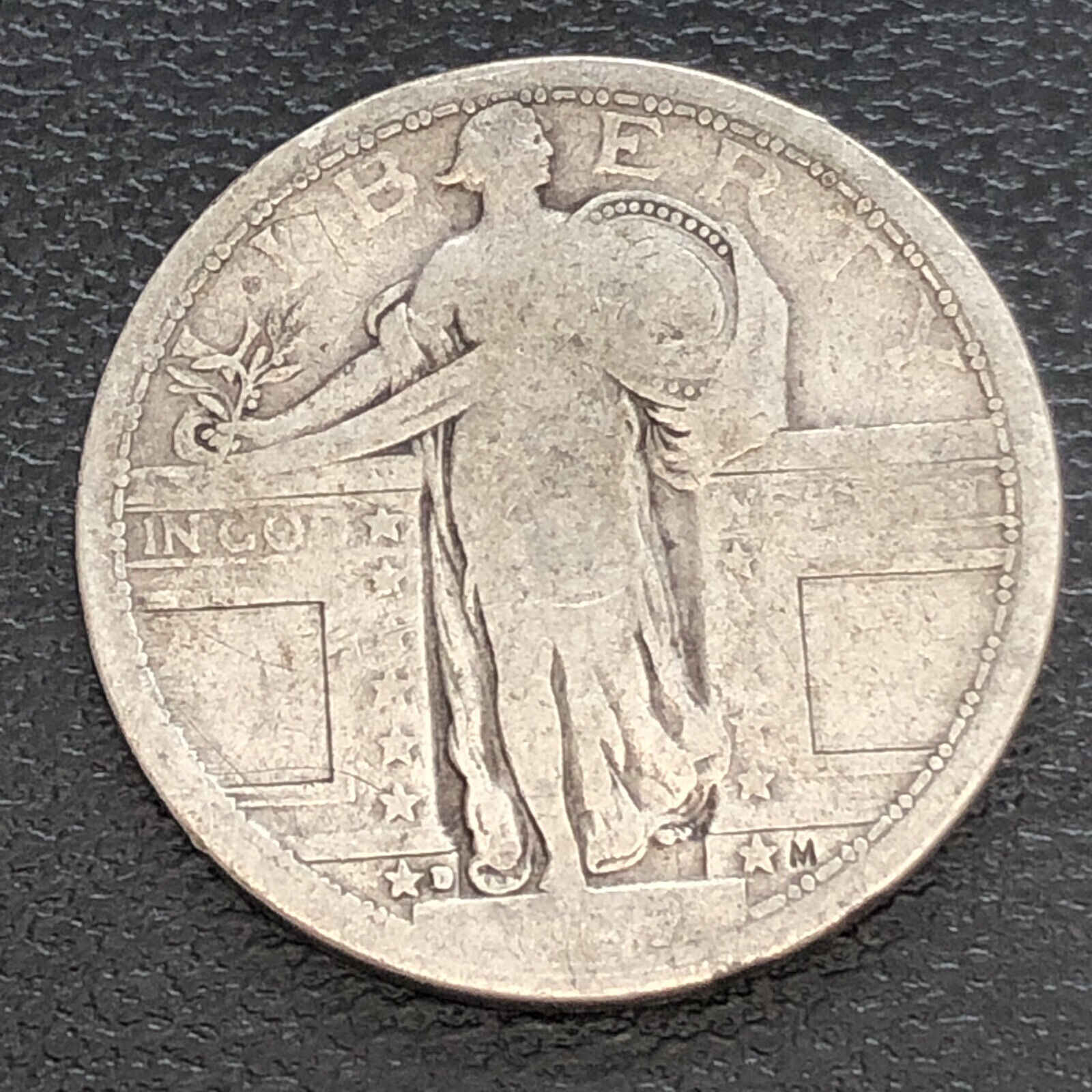 1917 D Standing Liberty Quarter 25c Type 1 Circulated #35351