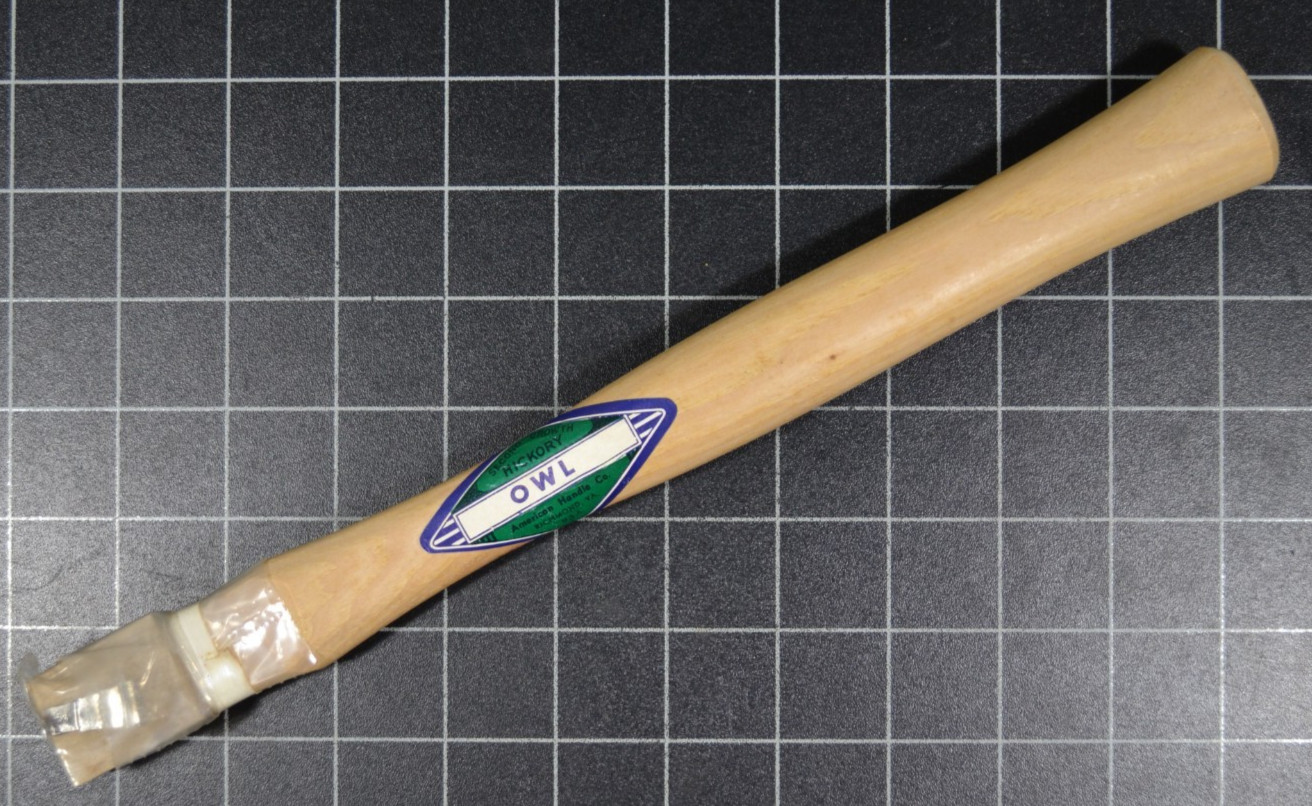 OWL BRAND UNUSED VINTAGE HAMMER HANDLE - 14" - SECOND GROWTH HICKORY - NOS
