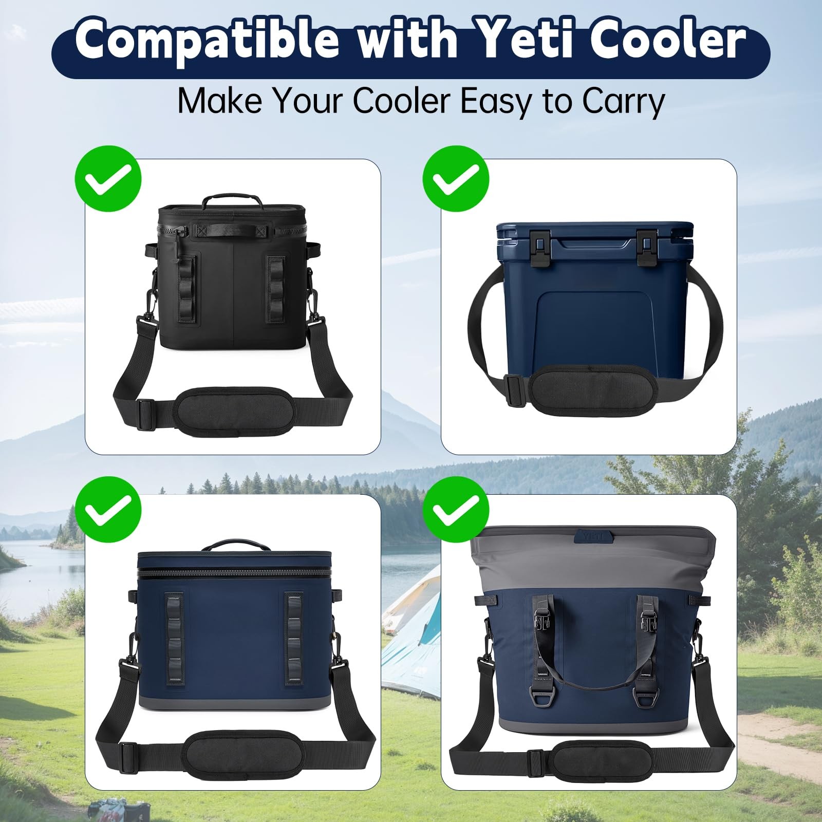 Adjustable Shoulder Strap for Cooler 63" Padded Nylon Webbing Accessories