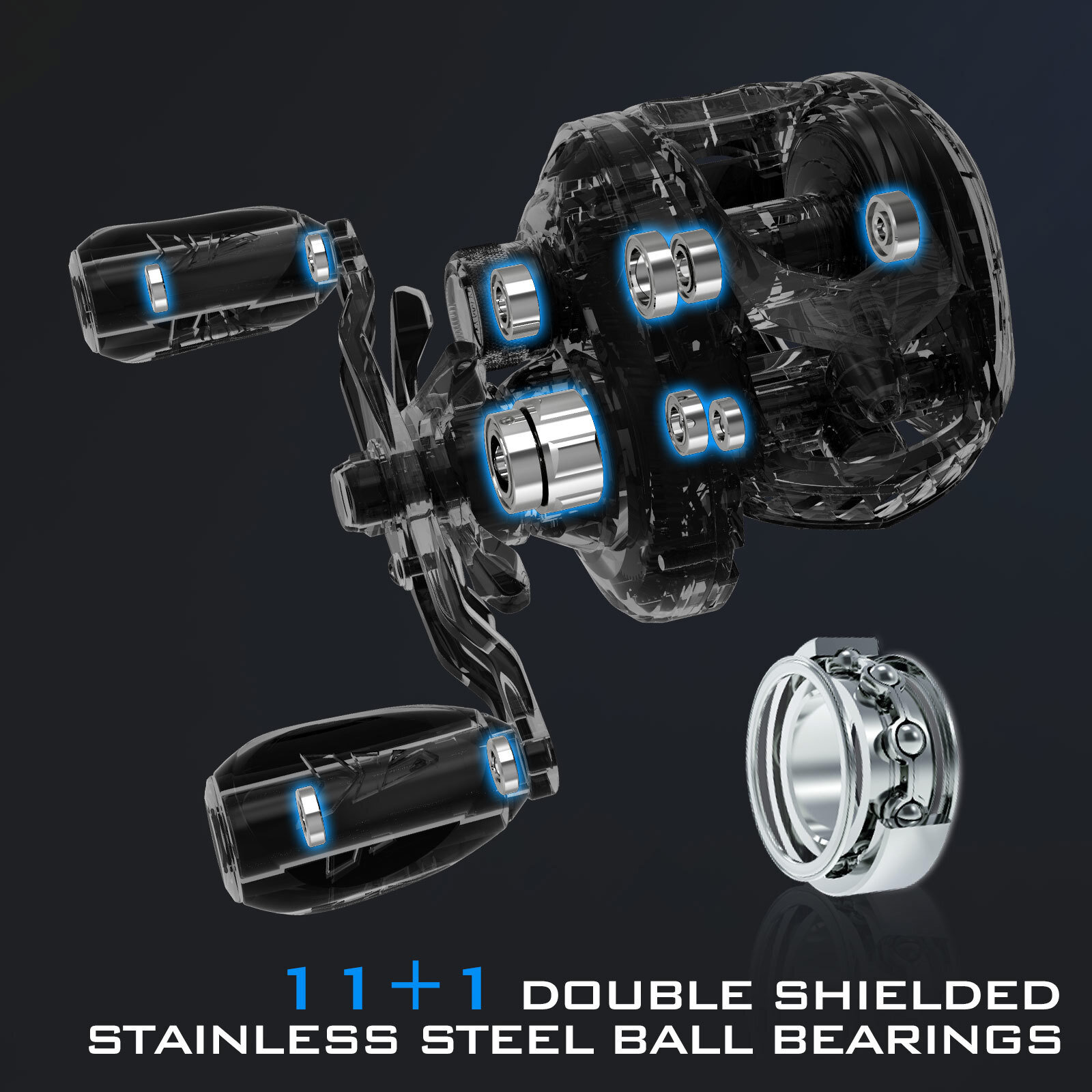 KastKing MegaJaws New AutoMag Dual Braking System Baitcasting Fishing Reel-New