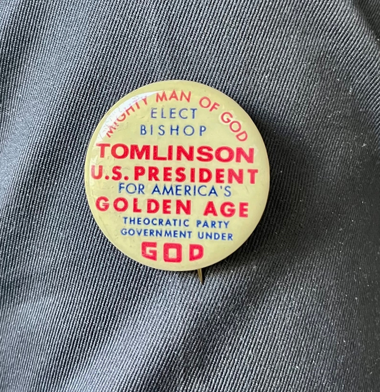1960's Elect Bishop Tomlinson US President Hake # 2185 Theocratic Party