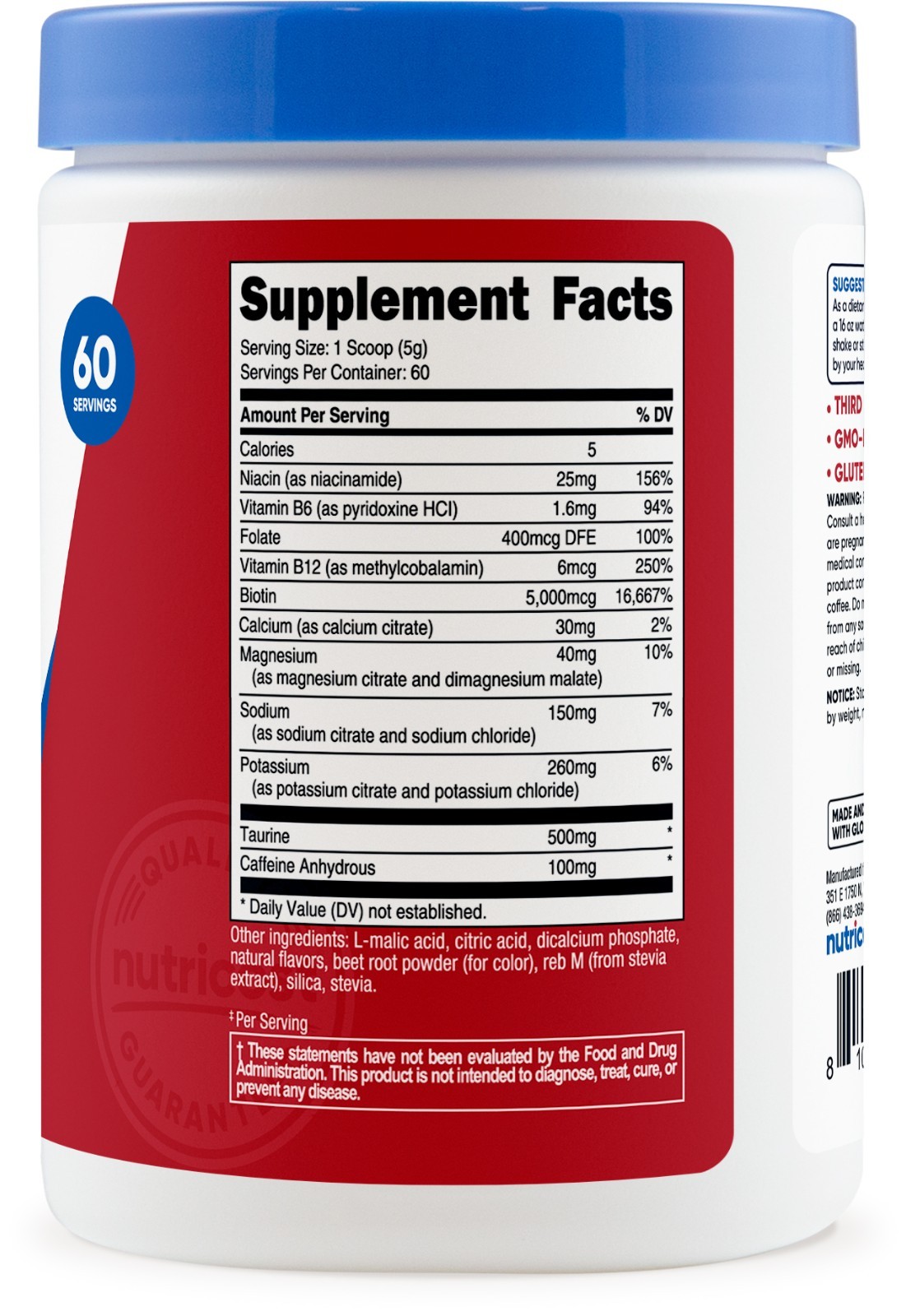 Nutricost Hydration + Energy Powder (Fruit Punch) 60 Servings