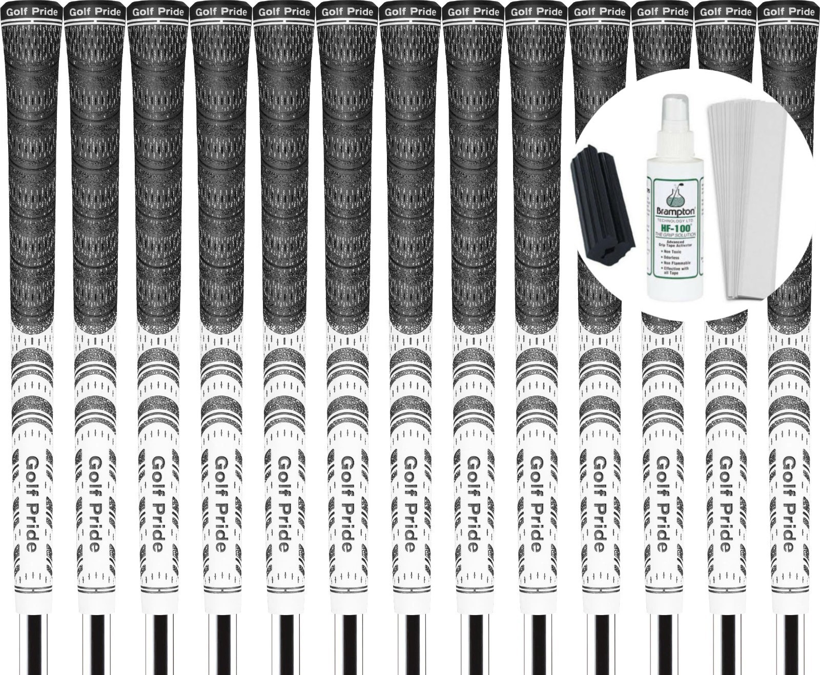 Golf Pride MCC White Midsize Grip - Set of 13 with Grip Kit Included!