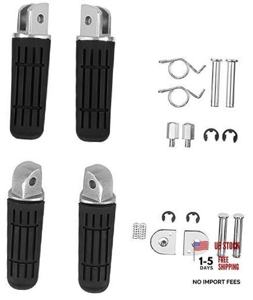 Front Rear Foot Pegs Footrests for Yamaha TDM 900 XJ 900 BT 1100 Black+Silver