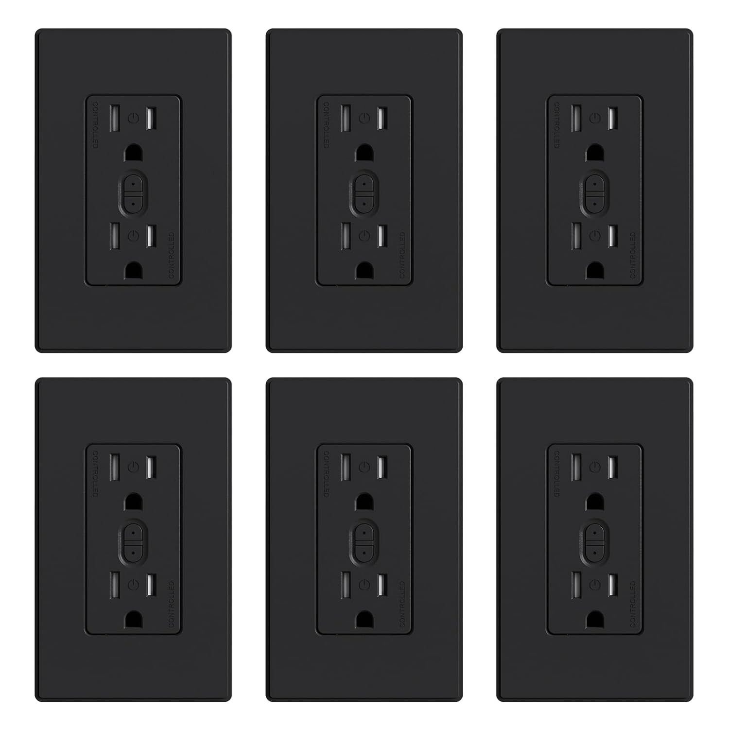 Smart In-Wall Outlet, 2.4Ghz Wi-Fi Smart Receptacle Compatible with Alexa and Go