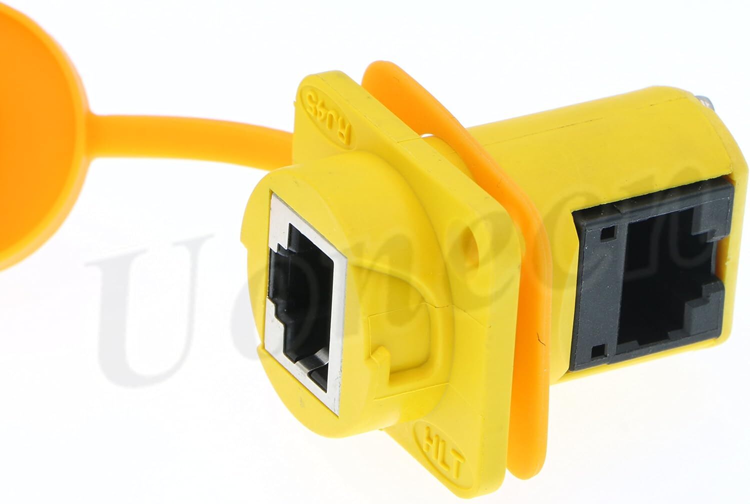 RJ45 IP65 90 Degree Elbow Waterproof Dust Dust Plug Panel Mount Connector