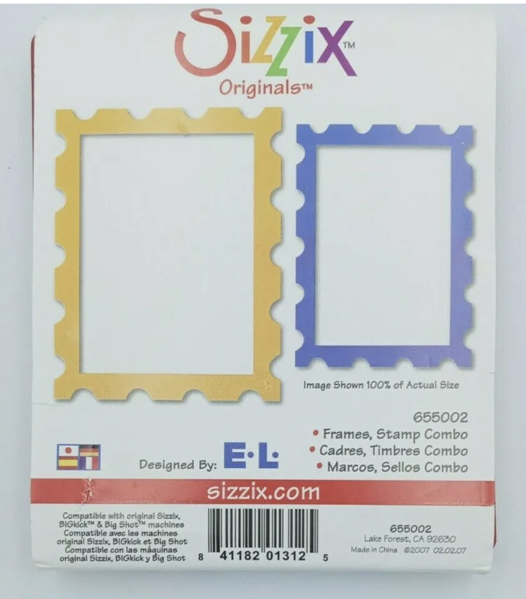 Sizzix BIGZ Die Frames Stamp Combo 2 Frames 3 x 2.25 in & 2.5 x 1.75 in #655002