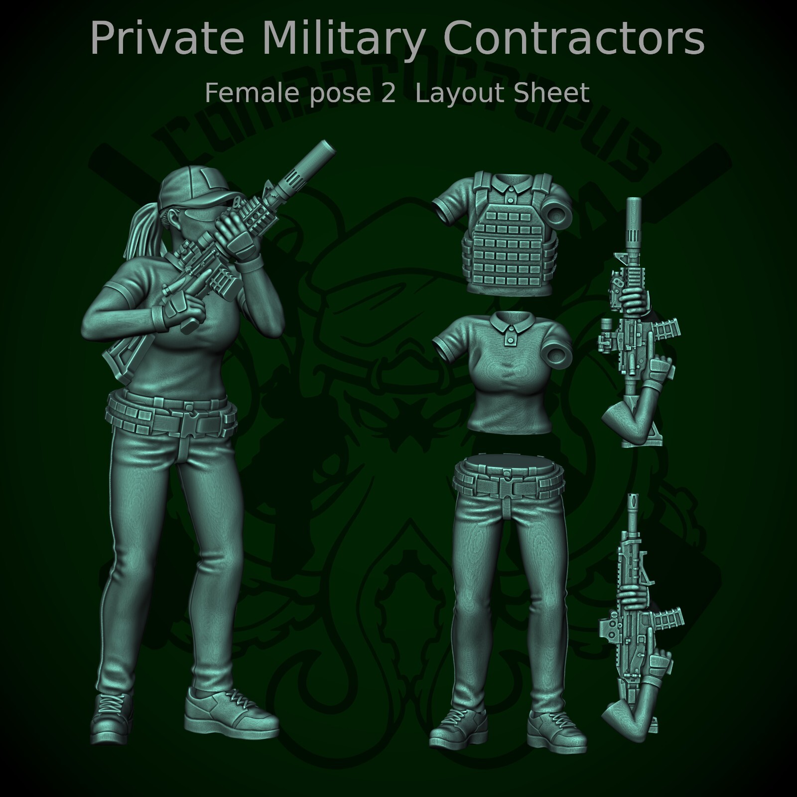 Combat Octopus Modern Miniatures Private Military Contractors PMC Modular Bits