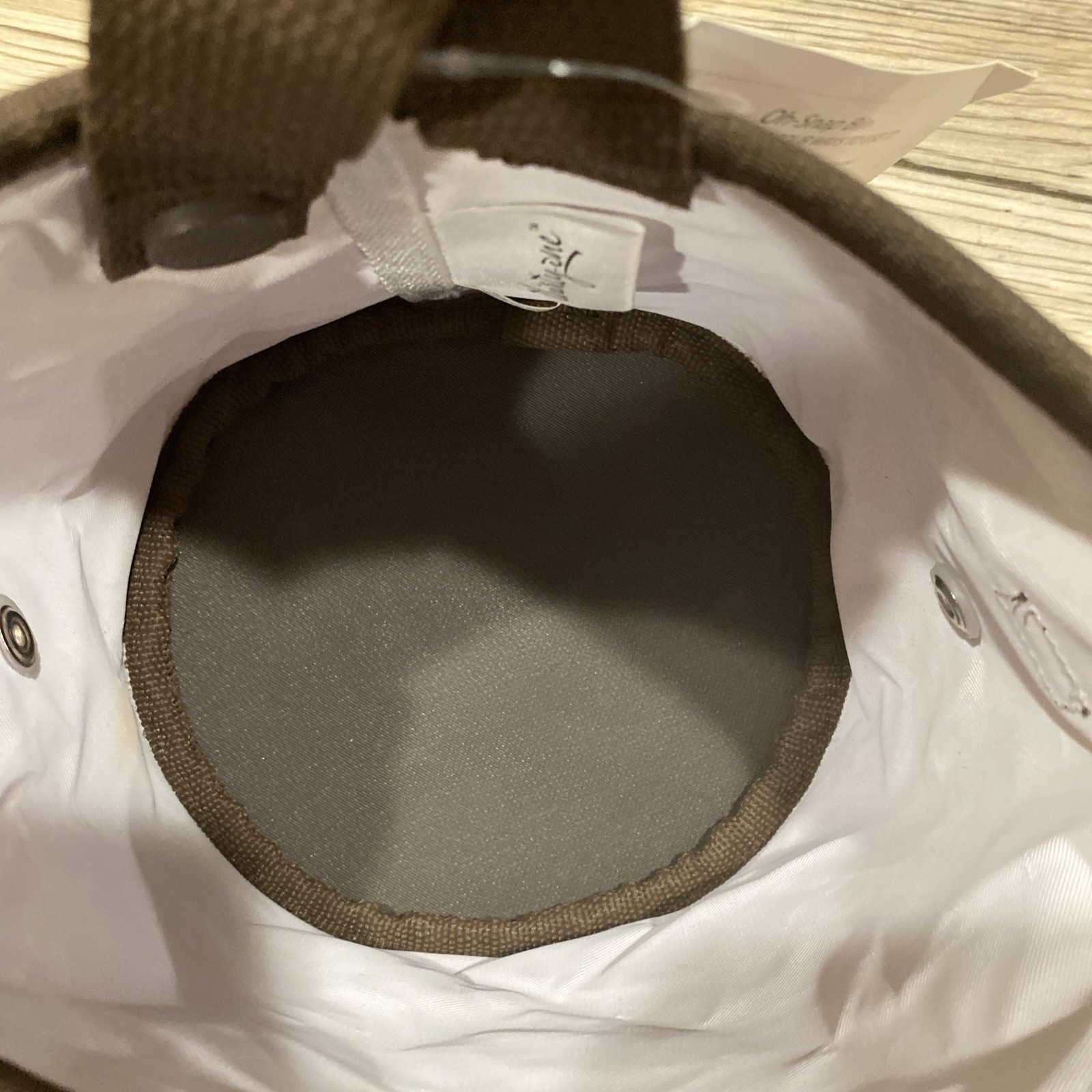 Thirty One Oh Snap Bin Brown round hanging storage Basket