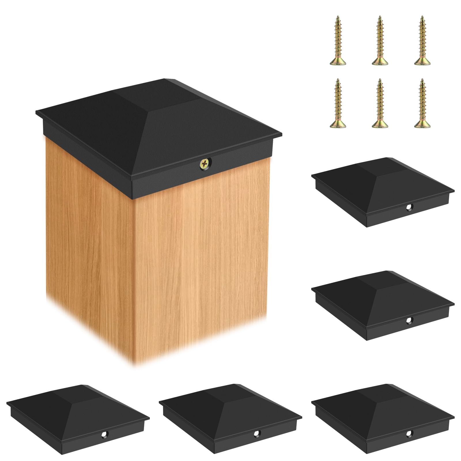 6 PCS 4x4 Post Caps, Fence Caps for 3.5inx3.5in Wooden 6