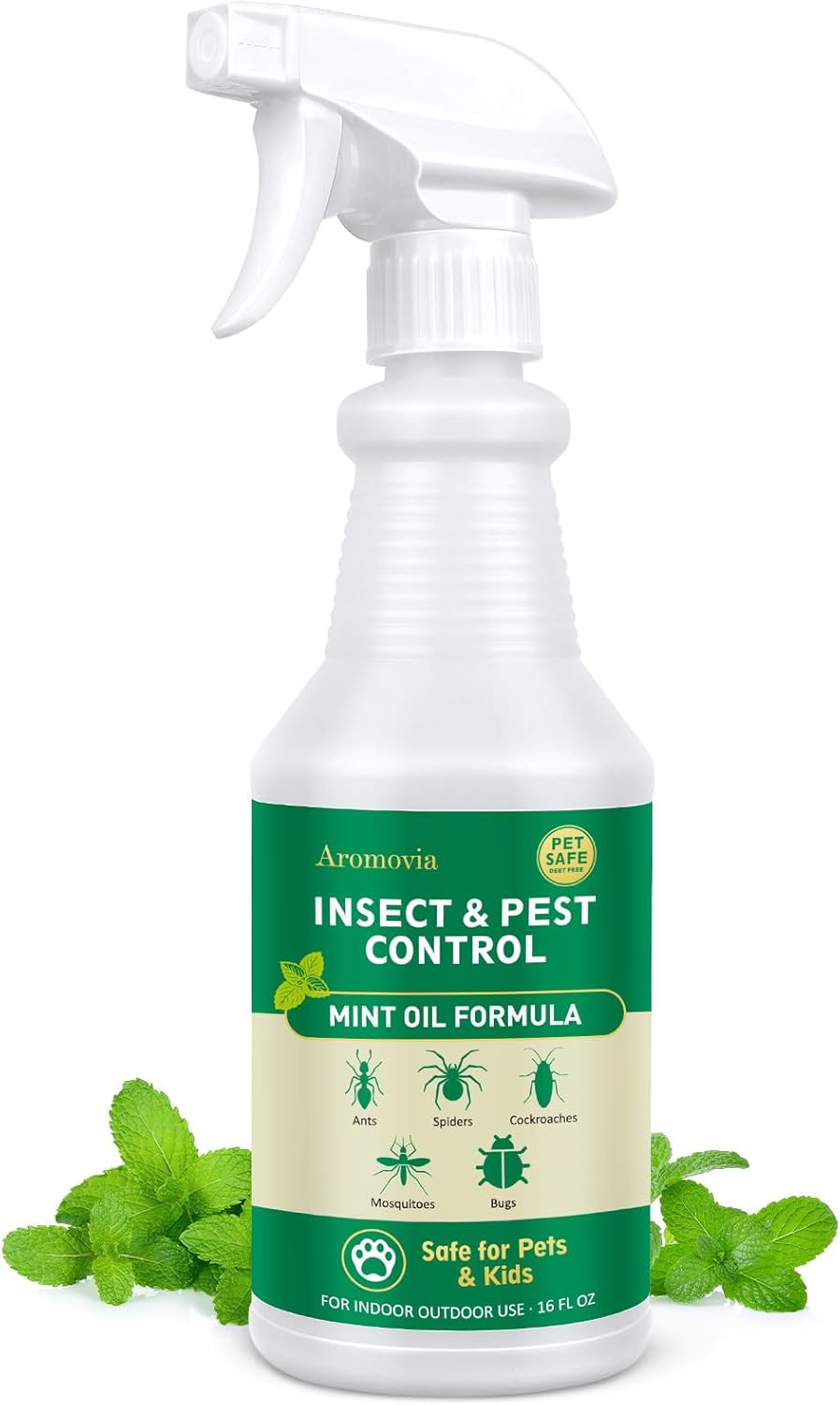 Peppermint Oil Insect Repellent Spray 16 OZ, Natural Indoor & Outdoor Bug Contro