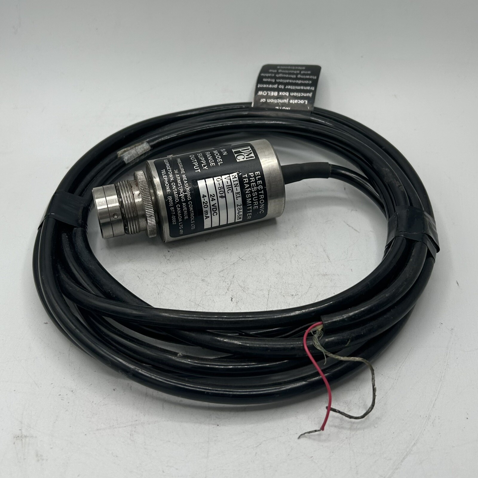 PMC V-HC Pressure Transmitter 0-100psi 24v-dc