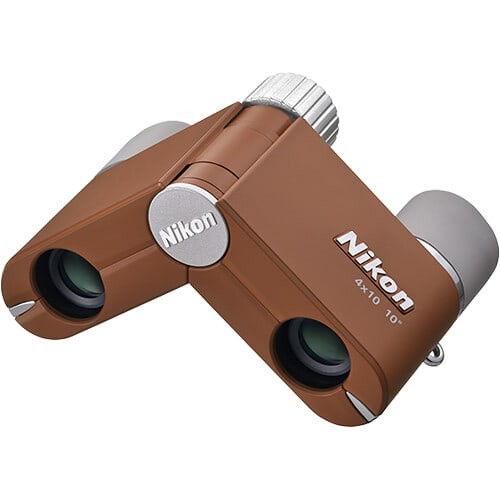 Nikon 4x10D CF Amber Brown Pocket Binoculars Compact (16842)