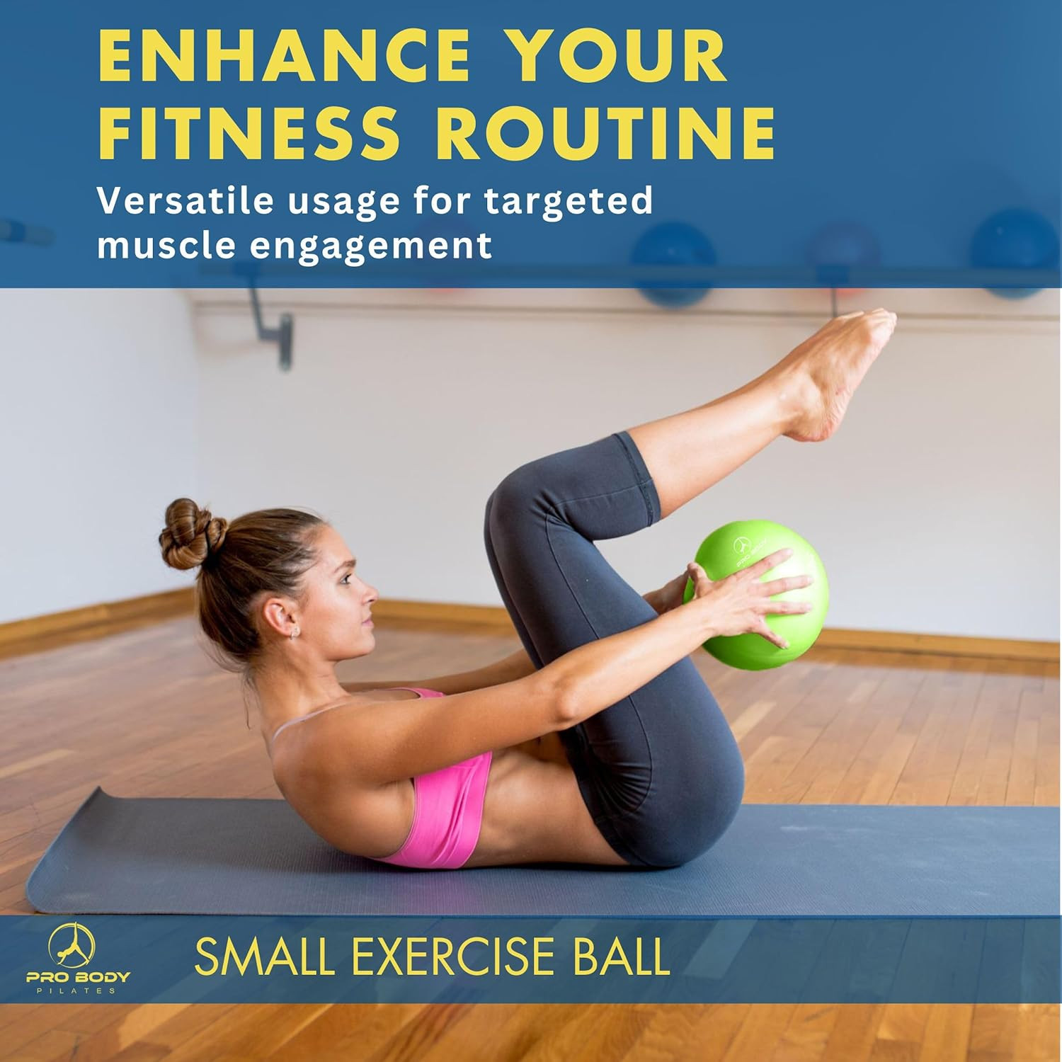 9 Inch Pilates Ball - Small Exercise Ball for Stability, Core, Barre, Yoga
