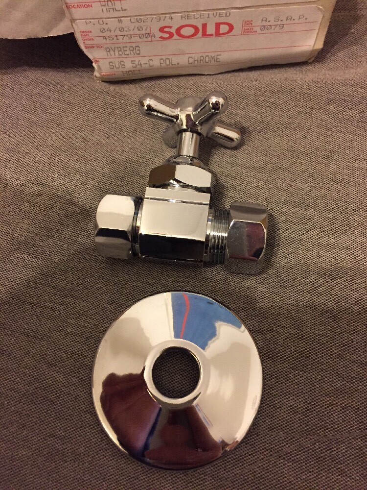 Sunrise Speciality Straight Stop Valve with Flange S54 54-c polised chrome