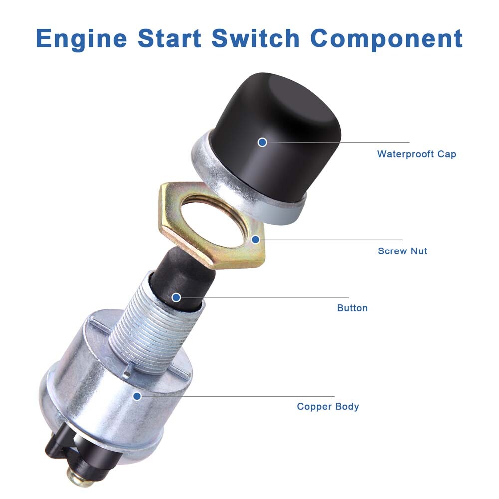 Push Button Momentary Starter 50A Ignition Switch On-Off 12V DC For Car marine
