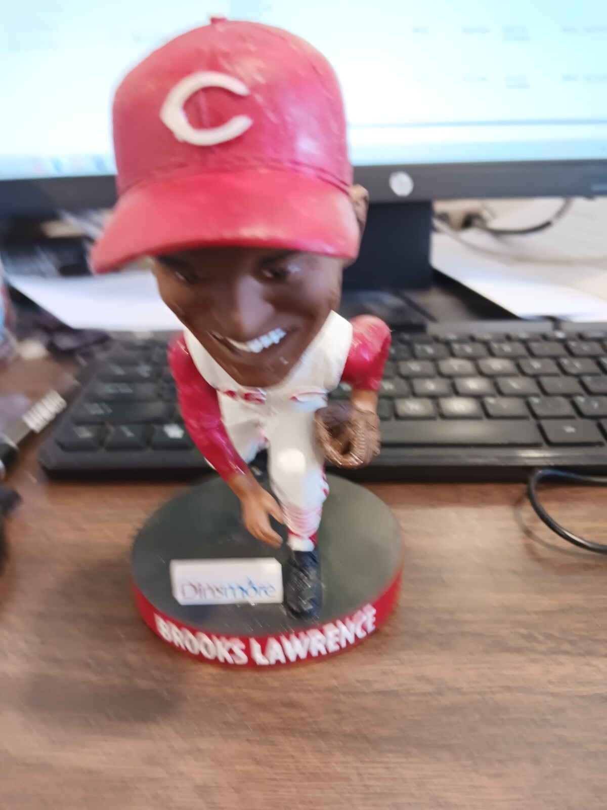 BROOKS LAWRENCE 2021 DINSMORE HALL OF FAME BOBBLEHEAD CINCINNATI REDS/NEW IN BOX
