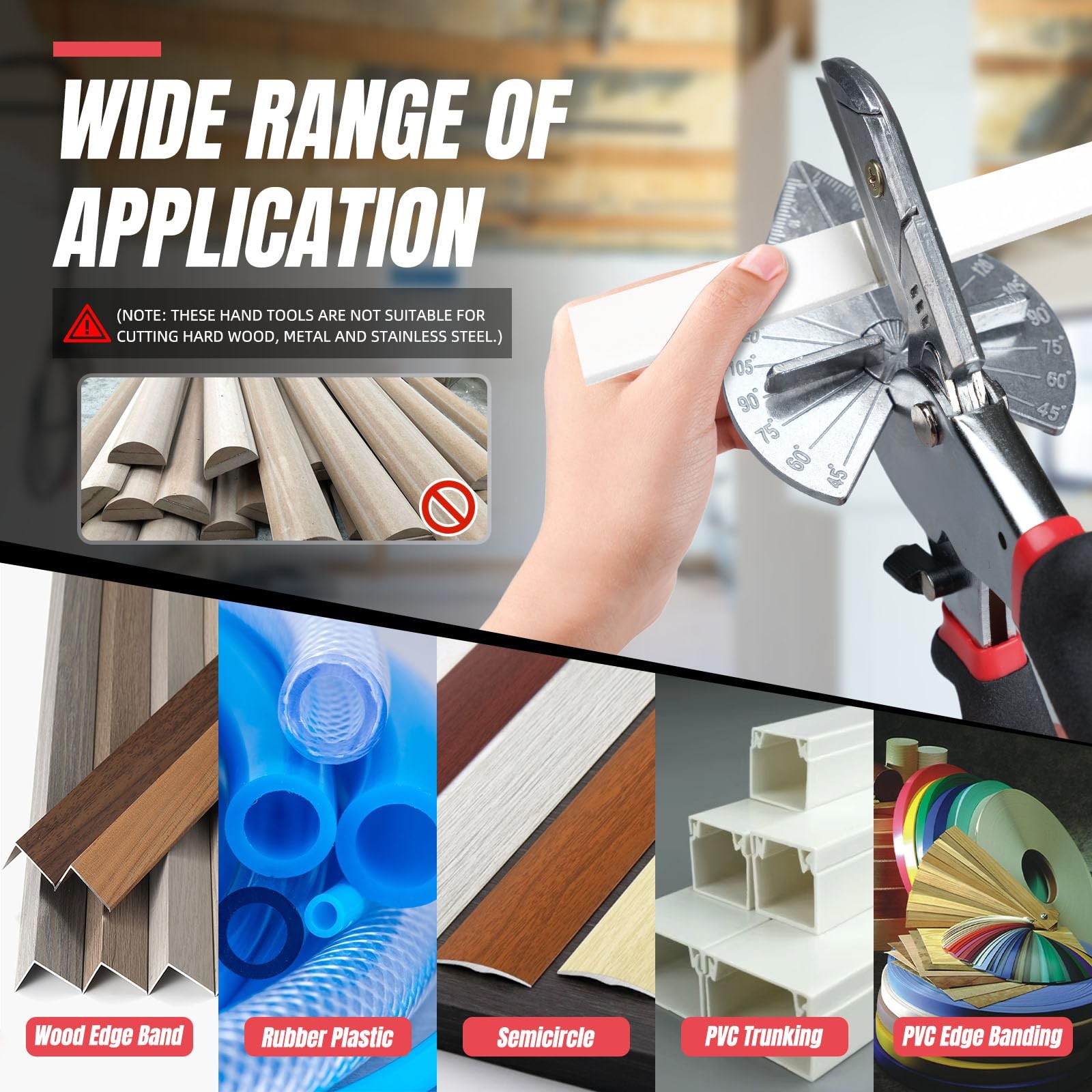 Miter Shear & Cutting Tool - 45-135° Adjustable Angle with 10 Sharp Blades fo...