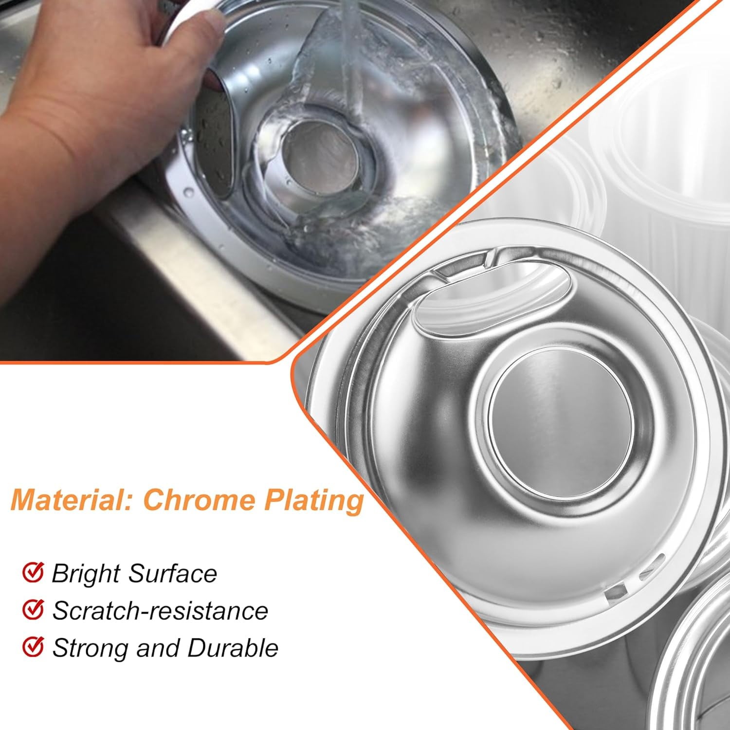 MP22YA Electric Range Burner Element Set with Drip Pans For Whirpool Frigidaire