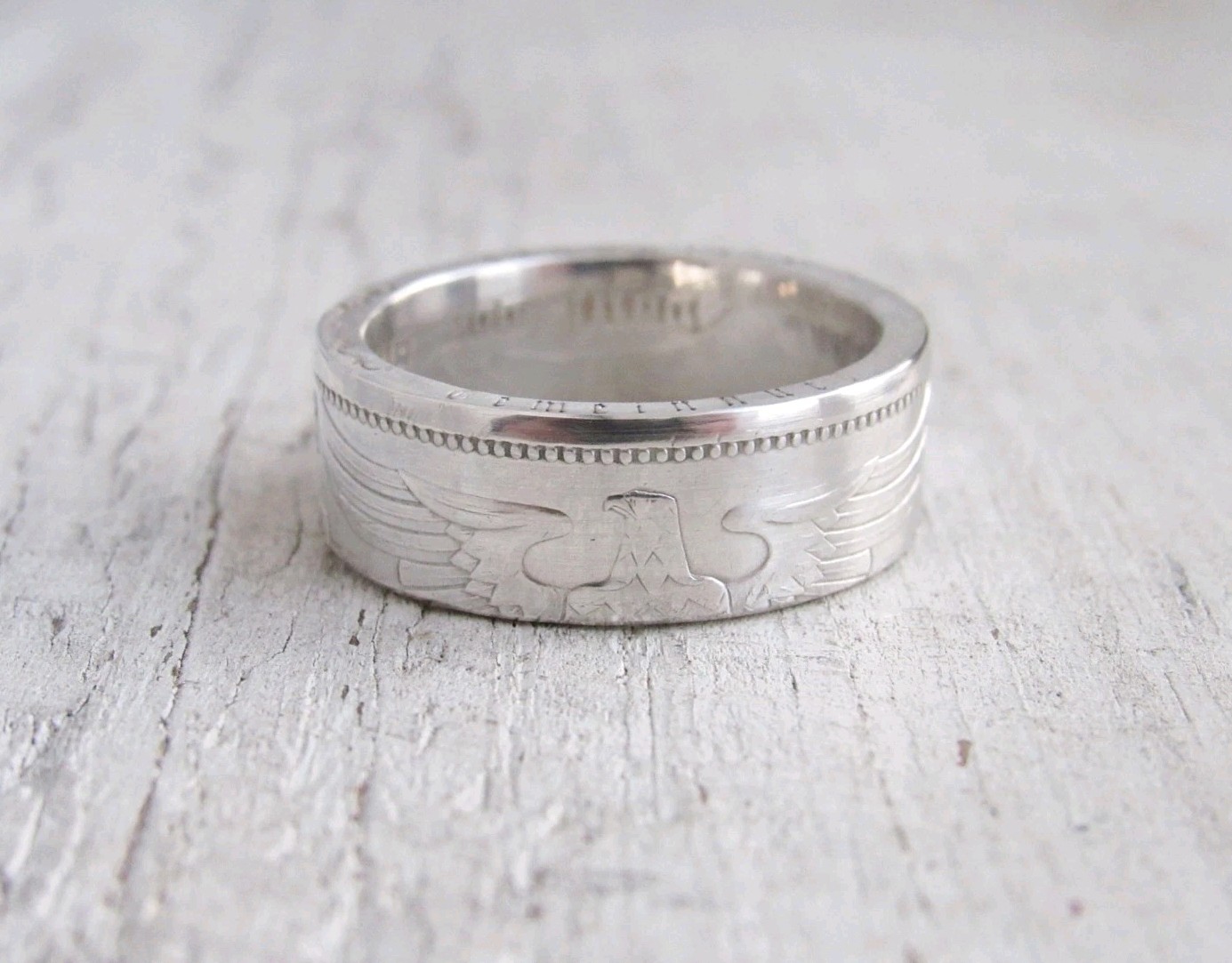 German Silver Coin Ring - Silver 5 Marks Coin Ring- Deutschland - Deutsch Reich
