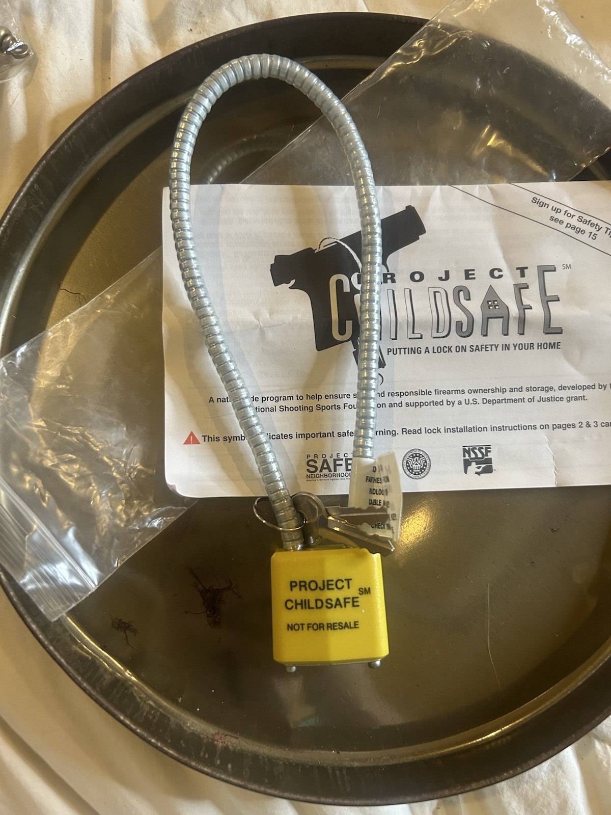 Project Child Safe Cable Gun Lock with 2 Keys New in Original Package