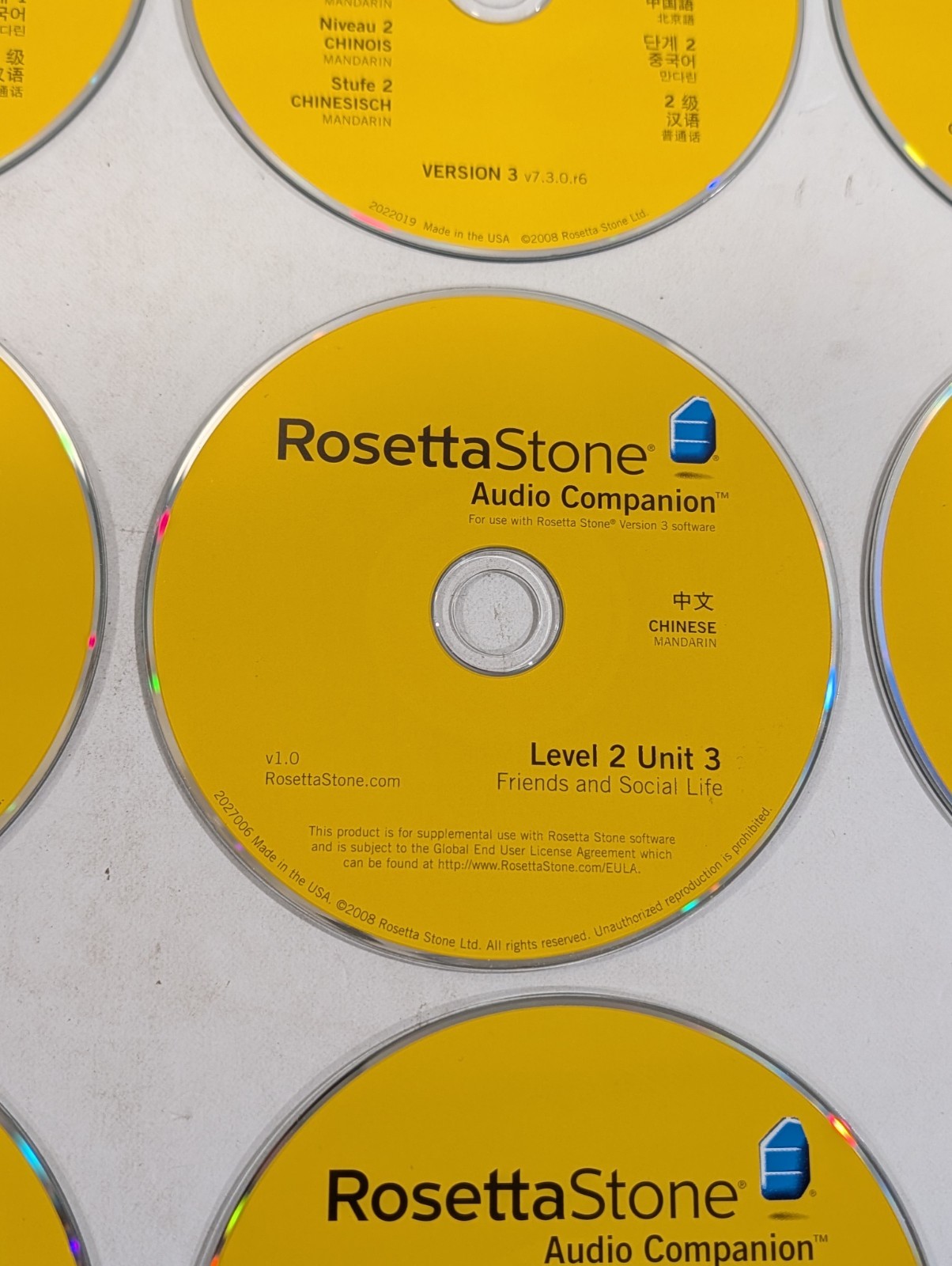 Mandarin Chinese Level 1 2 3 CD-ROM Software w Guide + Audio CDs | Rosetta Stone