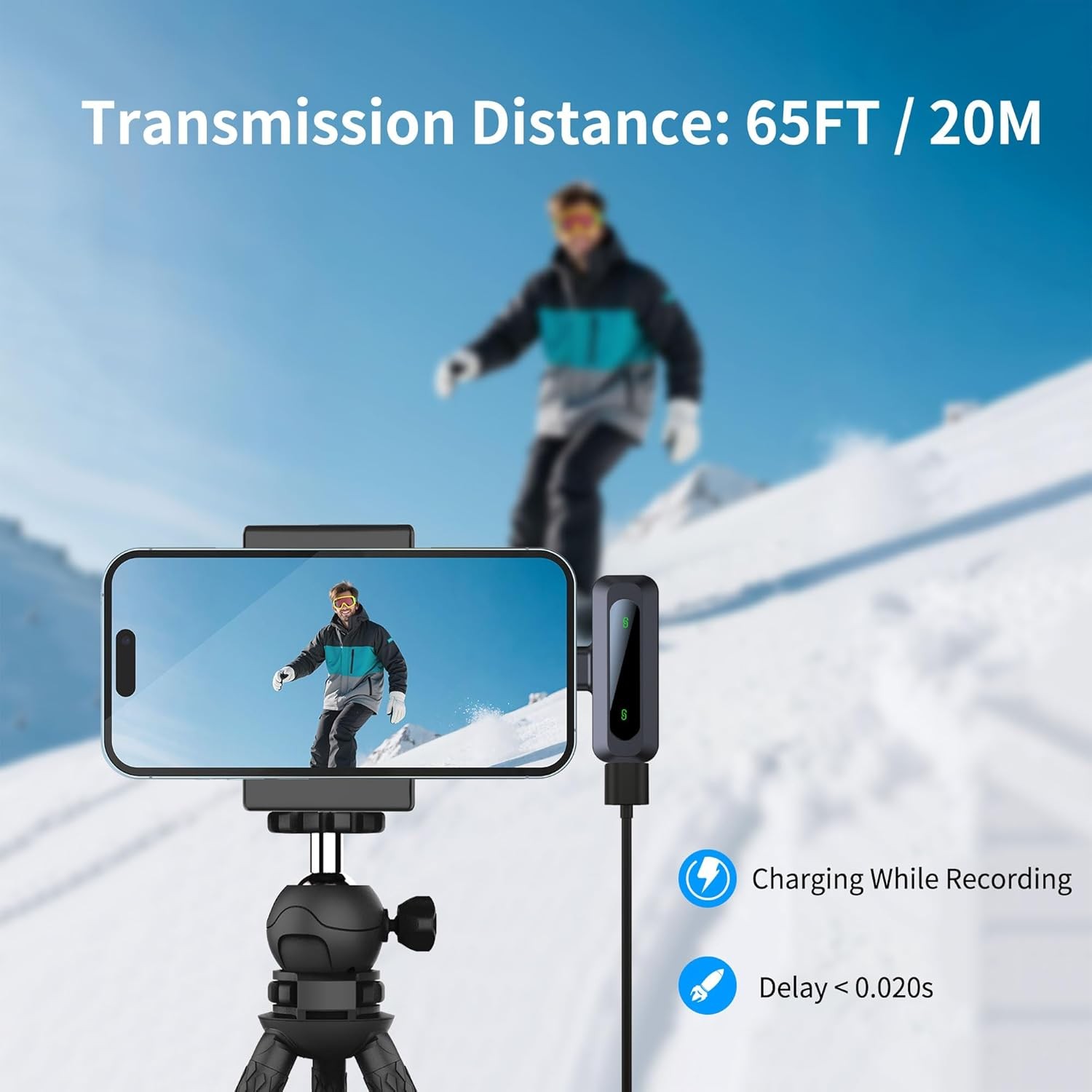 Wireless Mini Microphone for USB-C Devices, iPad & Android, Lavalier Mic with No