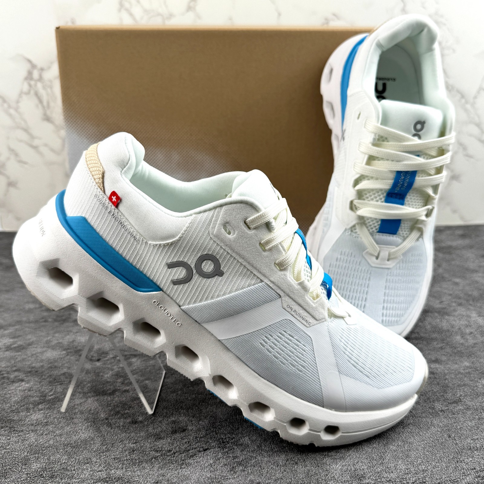 NEW On CLOUDRUNNER 2 Women's Running Shoes White/Blue US Sizes 6-9.5