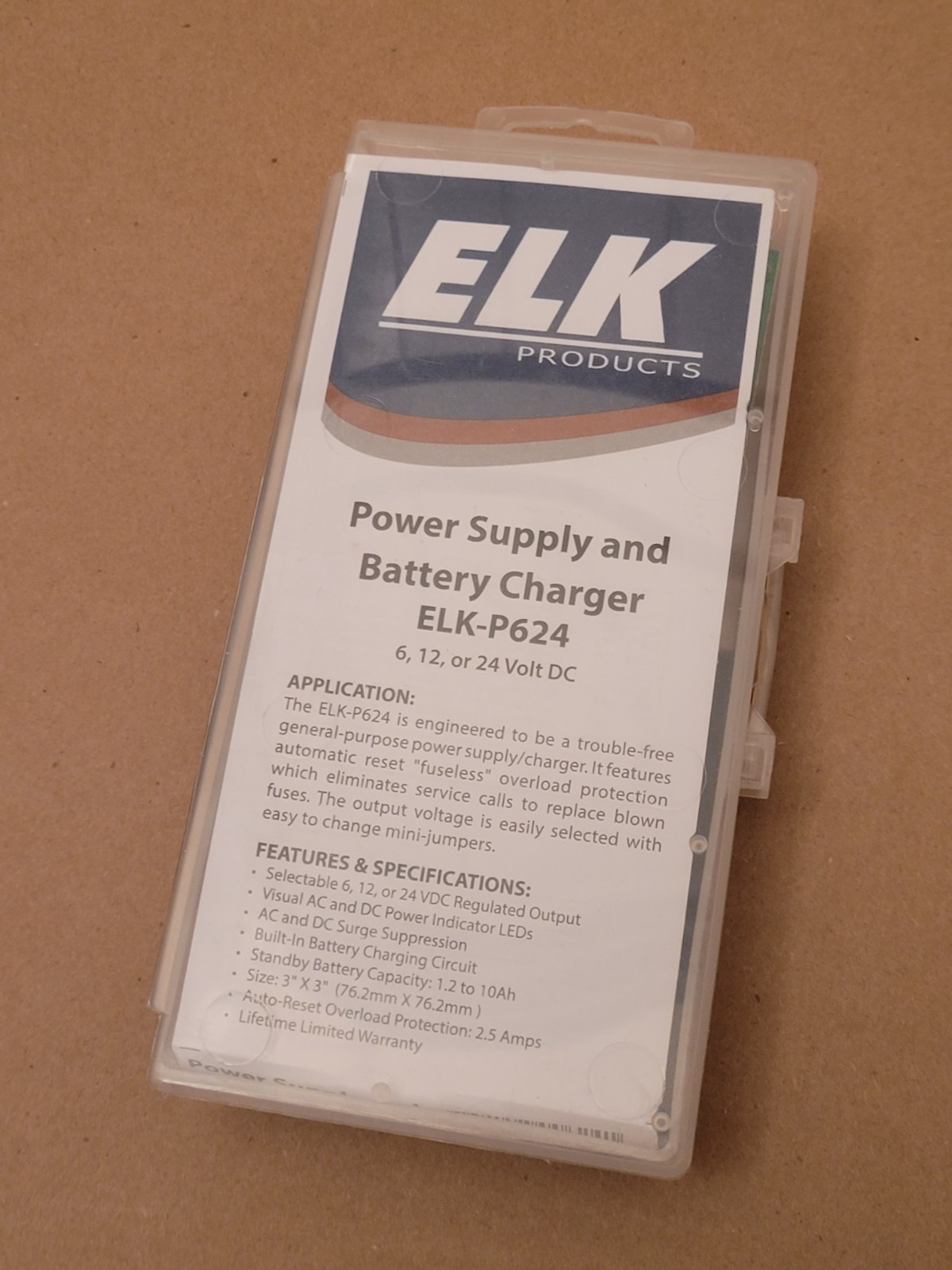 ELK-P624 Power Supply And Battery Charger- 6, 12, 24 Volt DC- Unopened/New!