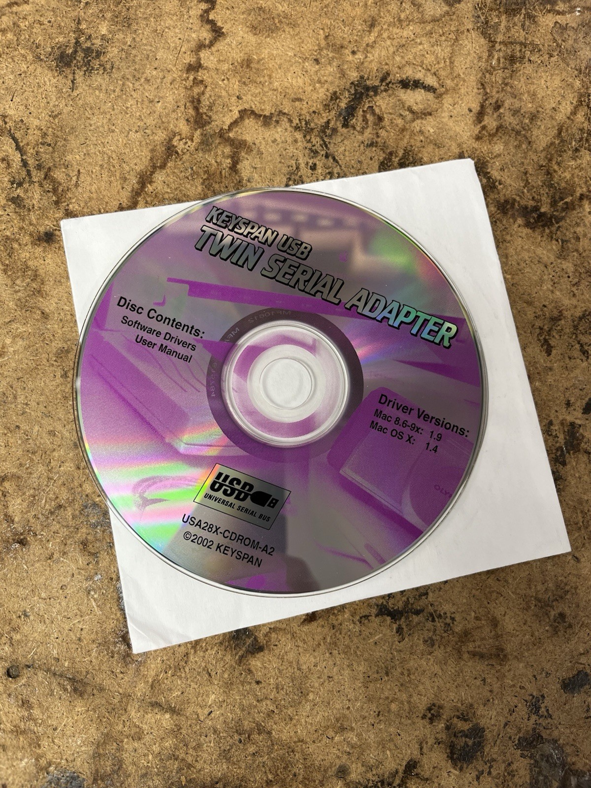 MAC Keyspan USB Twin Serial Adapter Software Drivers Disc 2002 Replacement CDROM